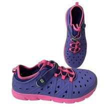 Stride Rite Girls Made 2 Play Phibian Water Sneaker Shoes Athletic Hook Purple 5 - £11.08 GBP