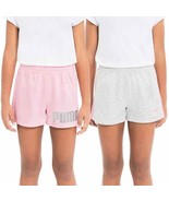 PUMA 2-pack Short Active Shorts PINK &amp; GRAY Girl&#39;s Sz. -S (7/8) or L (4-... - $16.02