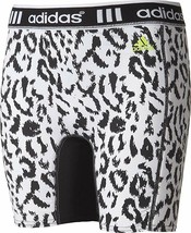 Adidas Girls&#39; Sliding Shorts Size XS 6-8 Destiny Printed Black White Climalite - £22.25 GBP