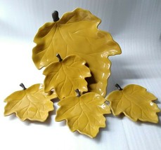 Chris Madden Jcp Home Harvest Leaf Shaped 5 Piece Rare Autumn Collection Set - £71.65 GBP