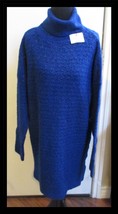 Koton Women&#39;s Blue Sparkle Turtleneck Sweater Dress US Size S/UK Size M NEW - $29.69