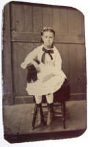 c1870 Antique Victorian Girl Tintype Photo Sailor Outfit - £4.74 GBP