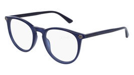 Gucci GG0027O 005 Eyeglasses Blue Plastic Round  50mm Frame - £127.49 GBP