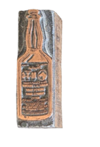 Vintage Letterpress Type Print Block ~ Bottle M-T-G Horse Skin Conditioner Ad - £11.40 GBP