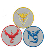 Pokemon Go Game Team Instinct Mystic and Valor Logos Embroidered Patch S... - £10.65 GBP