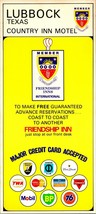 Vtg Chrome Postcard Lubbock TX Country Inn Motel 9x4 Friendship Inn UNP - £5.41 GBP