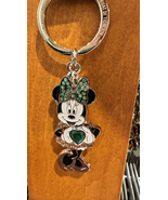  Disney Parks Minnie Mouse May Faux Emerald Birthstone Keychain NEW - £19.77 GBP