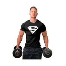 Superman T Shirt Crew Neck   Short Sleeve Men&#39;s Graphic T-Shirt Black Fa... - £15.94 GBP