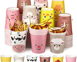 Farm Animal Cups Party Paper Cups 9 Oz 120 Count Cute Disposable Drink C... - $35.36