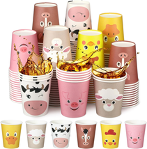 Farm Animal Cups Party Paper Cups 9 Oz 120 Count Cute Disposable Drink C... - $35.36