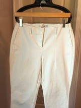 NWOT BODEN  Tapered Leg Off White Cotton Blend Pants SZ 6 - £53.80 GBP