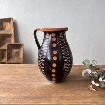 Antique Vase, Hungarian Pottery, Wabi Sabi Vase, Glazed Vessel, Hungarian Water  - £89.41 GBP