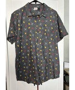 Marvel Men’s Deadpool Tacos Button Up Shirt with Collar Dark Gray Shirt XL - $15.85