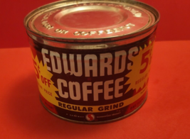 Vintage Edwards Safeway One Pound Advertising Coffee Tin Can Promo - £39.25 GBP