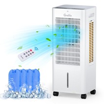 3-In-1 Evaporative Air Cooler Portable With Humidifier &amp; Remote Control ... - £87.12 GBP