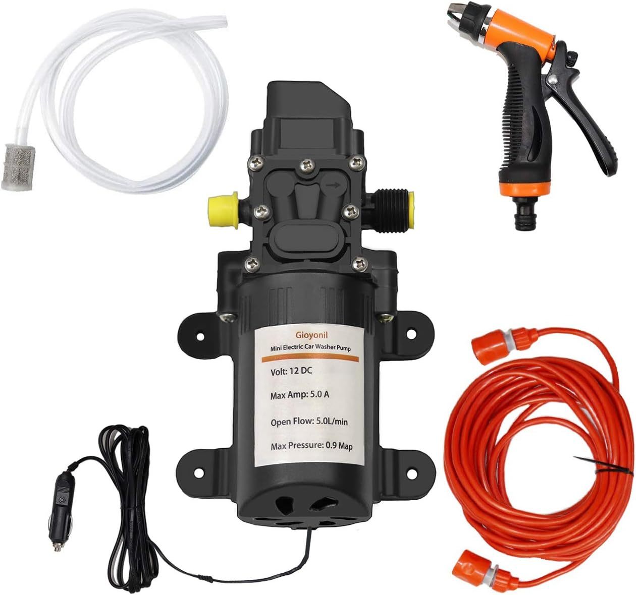 Gioyonil Electric Pressure Washer Pump, 12V 100W Portable High Pressure ... - $42.99