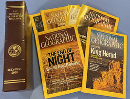 National Geographic Magazine July -December 2008 with Faux Leather Case - £16.54 GBP