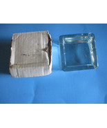 ANT/VTG. HEAVY GLASS PAPER CLIP HOLDER?? W/BOX CLEAR W/BUBBLES 4&quot; X 3-3/... - $9.42 CAD