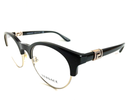 New Versace Mod. 3332-B Black 49mm Round Clubmaster Women&#39;s Eyeglasses  - £133.36 GBP