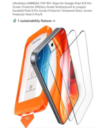 UltraGlass UNBREAK TOP 9H+ Glass for Google Pixel 9/9 Pro Screen Protect... - $25.75 CAD
