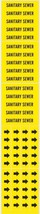 SANITARY SEWER adhesive Yellow Stickers Pipe Markers Arrows sewage BRADY 7251-3C - £15.36 GBP