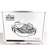 NEW All-Clad Metalcrafters 11&quot; x 14&quot; Stainless Steel Roaster Pan with Rack - £97.79 GBP
