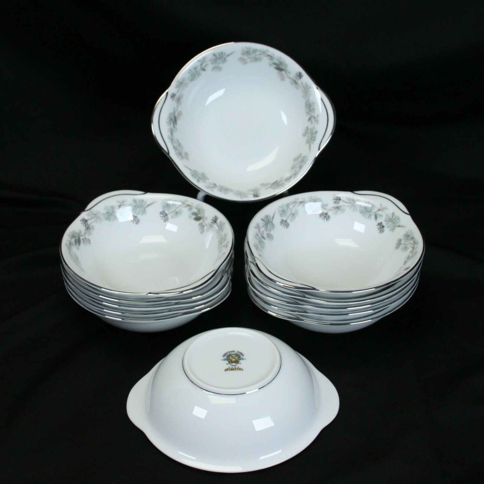 Primary image for Noritake Pinetta Lugged Cereal Soup Bowls 6" Lot of 12