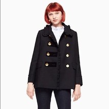 RRP 500€, Kate Spade Broome Street, cappotto con finiture in velluto con... - $229.65