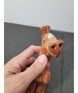 Signed Pottery Clay Silly Giraffe Figurine Figure 5.5&quot; Marked - $22.08 CAD