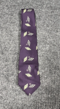 VTG Polo by Ralph Lauren Mens 100% Silk Neck Tie Purple Diagonal Diamond... - $24.52