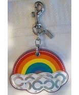 Coach 92545 Op Art Leather Rainbow Handbag Charm Keychain MultiColor New... - $121.72 CAD