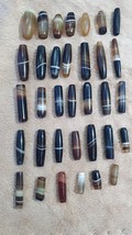 Antique Yemeni Agate African trade Agate Beads Lot 34 Pcs - £762.85 GBP