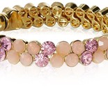 Stella + Ruby Gold Pink Austrian Crystal Magnetic Hinge Bangle Bracelet NWT - £14.68 GBP