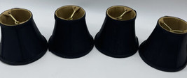 Set of 4 Black Faux Silk Clip On Chandelier Lamp Shades 4” X 5” Multiple Lots - £15.17 GBP