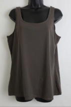 J. Jill Perfect Tank Women&#39;s Brown Sleeveless Top Size XL Cotton Blend Vietnam - £15.53 GBP