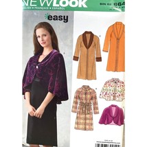 New Look Sewing Pattern 6645 Coat Capelet Misses Size XS-XL - £10.58 GBP