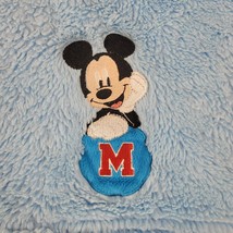 Crown Crafts Mickey Mouse Disney Baby Boy Blanket 30x40 Furry Fluffy Fleece Blue - £55.31 GBP