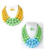 Colorblock African Fashion Multi-layers Acrylic Beads Necklace &amp; Earring... - $27.39 CAD