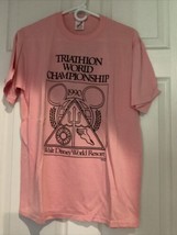 Vintage 1990 Disney Triathlon World Champion Single Stitch Peach T-Shirt... - £27.69 GBP