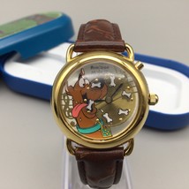 Armitron Scooby Doo Musical Watch Women Gold Tone BOX Leather Band New Battery - £23.48 GBP