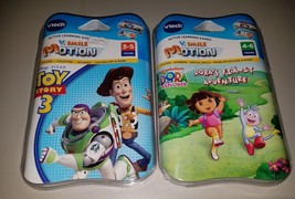 Set of 2 Vtech V Smile Motion Mickey Dora Cars Tinker Bell Games Smartridges NEW - £13.36 GBP