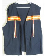 Native American Seminole Men&#39;s Traditional Patchwork Vest Black Lined 2X... - $3,664.70 MXN