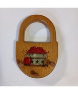 Vintage Wooden Key Holder Painted Apple Basket Wall Hanging Plaque Farmh... - $231.83 MXN