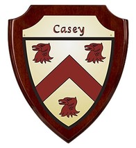 Casey Irish Coat of Arms Shield Plaque - Rosewood Finish - £34.77 GBP