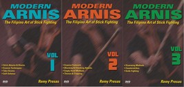 3 DVD Set Modern Arnis Filipino Stick Fighting empty hands, weapons Remy Presas - £59.95 GBP