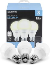 Three Pack Of A19 Smart White Led Bulb, 60W, Non-Dimmable. - $33.97