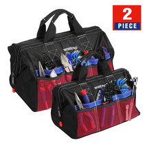 WORKPRO 2PCS Tool Bag 13&quot;&amp; 18&quot; Tool Storage Bag Zip-Top Wide Mouth Tool Tote Bag - £47.86 GBP