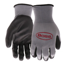 Boss B33131-L10P Men's PU Dipped Work Gloves, 10 Pack, Black/Gray, Large - $31.07