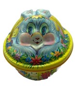 Vintage Easter Bunny Basket Chicks Molded Plastic Candy Egg Dish Kitsch ... - $17.76 CAD