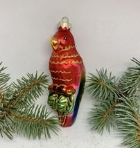Parrot multi-colored glass Christmas handmade ornament, Christmas decoration - £11.99 GBP